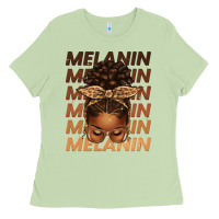 Matcha melanin afro messy bun Ladies Tee - texasbilliewilder