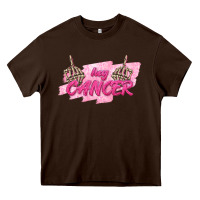 Chocolate Brown Hey Cancer Heavy Core Tee - texasbilliewilder