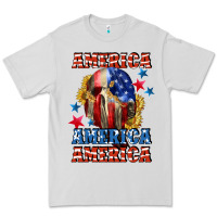 Dove Grey America skeleton 4th of july Premium Tee - CowGirlArtShop