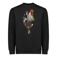 Black cream legbar rooster Heavyweight Sweatshirt - LillyAllenDesigns