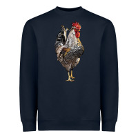 Navy cream legbar rooster Heavyweight Sweatshirt - LillyAllenDesigns