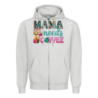 Dove Grey Mama Needs Coffee Bbs Zipper Hoodie - BundleAndBundleShop