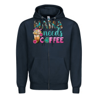 Navy Mama Needs Coffee Bbs Zipper Hoodie - BundleAndBundleShop