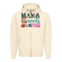 Sandshell Mama Needs Coffee Bbs Zipper Hoodie - BundleAndBundleShop