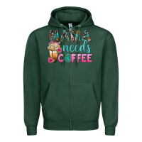 Sports Green Mama Needs Coffee Bbs Zipper Hoodie - BundleAndBundleShop