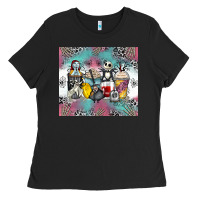 Black cartoon characters coffee cups Ladies Tee - Zillion Design Studio