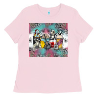 Bubblegum Pink cartoon characters coffee cups Ladies Tee - Zillion Design Studio