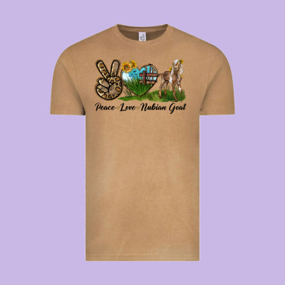 Peace Love Nubian Goat Vintage Tee Designed By Lillyallendesigns