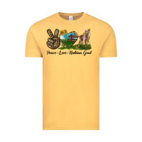 Vintage Mustard Peace Love Nubian Goat Vintage Tee - LillyAllenDesigns