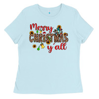 Baby Blue merry christmas y'all Ladies Tee - JahusDesignShop