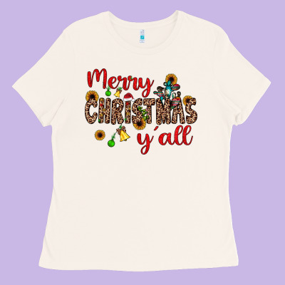 Merry Christmas Y'all Ladies Tee Designed By Jahusdesignshop