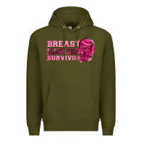 Army Green Breast Cancer Survivor Premium Hoodie - texasbilliewilder