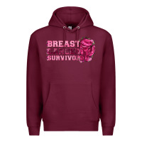 Burgundy Breast Cancer Survivor Premium Hoodie - texasbilliewilder