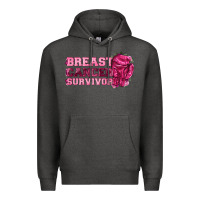Charcoal Heather Breast Cancer Survivor Premium Hoodie - texasbilliewilder