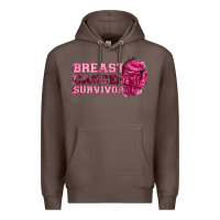 Coffee Breast Cancer Survivor Premium Hoodie - texasbilliewilder