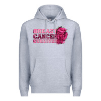 Heather Grey Breast Cancer Survivor Premium Hoodie - texasbilliewilder