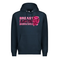 Navy Breast Cancer Survivor Premium Hoodie - texasbilliewilder