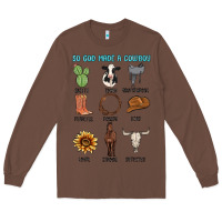 Chestnut so god made a cowboy Long Sleeve Tee - MaliasSmallBusiness