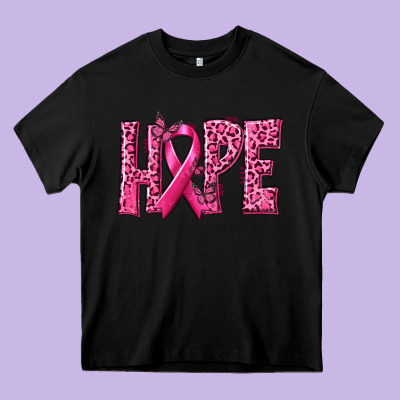 Hope Breast Cancer Heavy Core Tee Designed By Texasbilliewilder