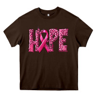 Chocolate Brown Hope Breast Cancer Heavy Core Tee - texasbilliewilder
