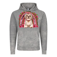 Cloud Rock shih tzu floral rainbow Vintage Hoodie - Artiststas
