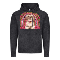 Vintage Black shih tzu floral rainbow Vintage Hoodie - Artiststas