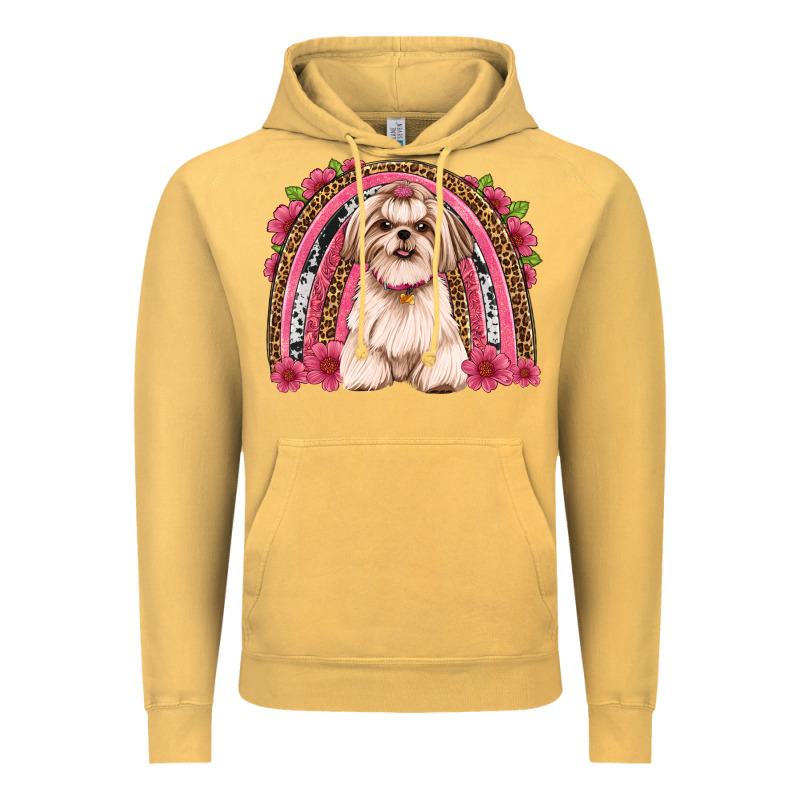 Shih Tzu Floral Rainbow Vintage Hoodie by Artiststas | Teevron
