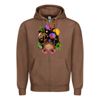Chestnut Beach Hair Afro Messy Bun Bbs Zipper Hoodie - BundleAndBundleShop