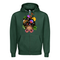 Sports Green Beach Hair Afro Messy Bun Bbs Zipper Hoodie - BundleAndBundleShop