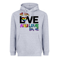 Heather Grey All For Love And Love For All Heavyweight Hoodie - Bettercallsaul