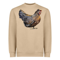 Mushroom Cream Legbar Chicken Heavyweight Sweatshirt - LillyAllenDesigns