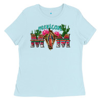 Baby Blue mexican mom with cactus Ladies Tee - texasbilliewilder