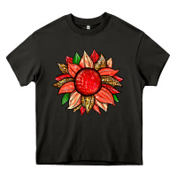 Asphalt strawberry sunflower Heavy Core Tee - Zillion Design Studio