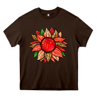 Chocolate Brown strawberry sunflower Heavy Core Tee - Zillion Design Studio