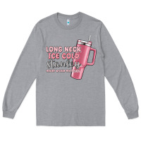 Heather Grey long neck ice cold stanley never broke my heart Long Sleeve Tee - MaliasSmallBusiness