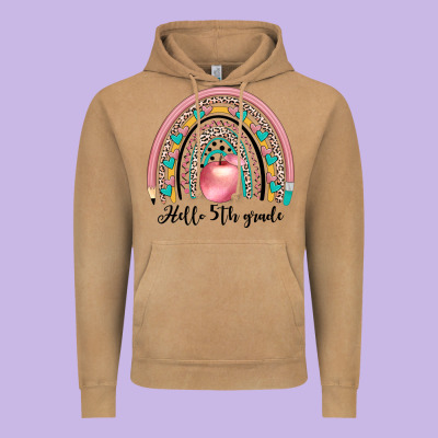 Hello 5th Grade Vintage Hoodie Designed By Jahusdesignshop
