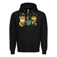 Black School Boy Coffee Cup Bbs Zipper Hoodie - BundleAndBundleShop