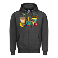 Charcoal Heather School Boy Coffee Cup Bbs Zipper Hoodie - BundleAndBundleShop