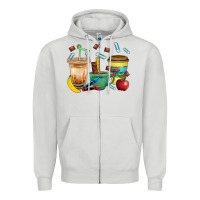 Dove Grey School Boy Coffee Cup Bbs Zipper Hoodie - BundleAndBundleShop