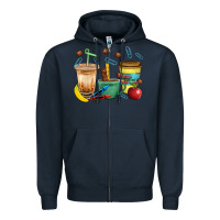 Navy School Boy Coffee Cup Bbs Zipper Hoodie - BundleAndBundleShop