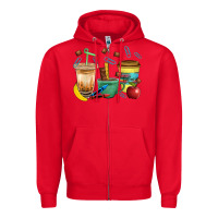 Red School Boy Coffee Cup Bbs Zipper Hoodie - BundleAndBundleShop