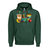 Sports Green School Boy Coffee Cup Bbs Zipper Hoodie - BundleAndBundleShop