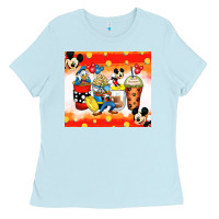 Baby Blue cartoon characters coffee cups Ladies Tee - Zillion Design Studio