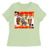 Matcha cartoon characters coffee cups Ladies Tee - Zillion Design Studio