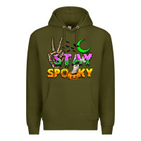 Army Green Stay spooky Premium Hoodie - NancyCooperArtShop