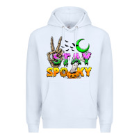 White Stay spooky Premium Hoodie - NancyCooperArtShop