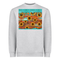 Heather Grey turquoise leopard distressed serape background tumbler Heavyweight Sweatshirt - Jasminsmagicworld