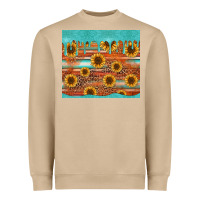 Mushroom turquoise leopard distressed serape background tumbler Heavyweight Sweatshirt - Jasminsmagicworld