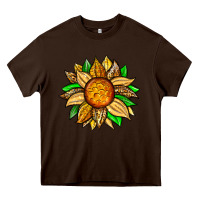 Chocolate Brown pineapple sunflower Heavy Core Tee - Zillion Design Studio