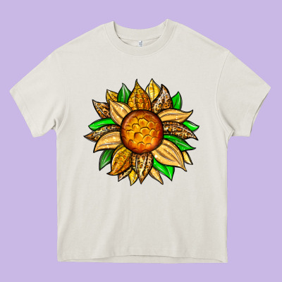 Pineapple Sunflower Heavy Core Tee Designed By Zillion Design Studio